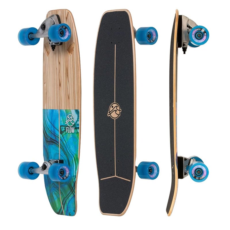 Flow Surf Skates Cruiser - 32"x10" 7-Ply North American Maple Deck with Exotic Veneer, Carving Truck, Fully Assembled, Supports up to 275 lbs for Surf-Like Carving - Image 1